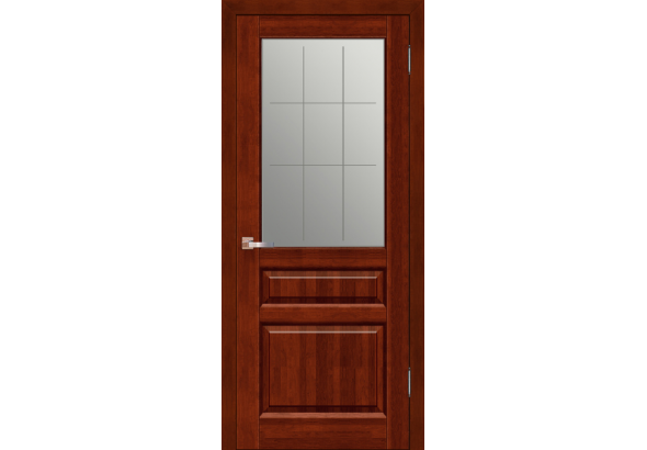 Дверь деревянная межкомнатная из массива ольхи, цвет Венге, Махагон, со стеклом
